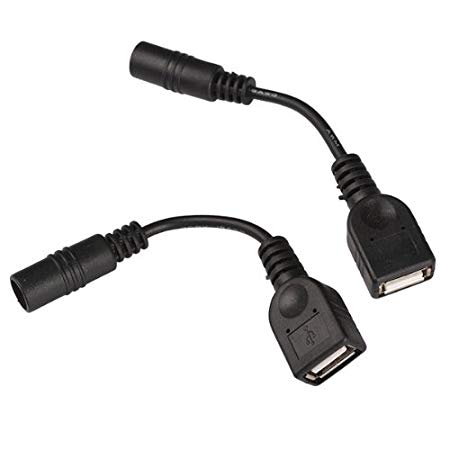 BQLZR USB Female To DC 5.5x2.1mm Female DC Power Supply Extension Adapter Cable Pack Of 2