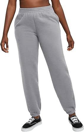 Hanes Women's Midweight Fleece Jogger Sweatpants with Pockets, Plus, Floral, 30