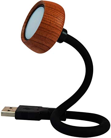 USB Lamp with Flexible Gooseneck,Made of Solid Wood,Portable LED Light for Laptop, Desktop, PC and MAC Computer,Keyboard Light,USB Socket