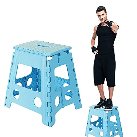 Dporticus Foldable Step Stool with Handle for Kids & Adults Portable Super Strong Folding Kitchen Garden Bathroom Stepping Stool