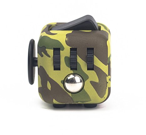 Focus Cube - (6 Colors) Fidget Cube Toy For Anxiety Stress Relief Attention Focus For Children / Adult Gift ADHD (Camo)