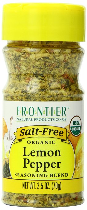 Frontier Salt Free Organic Seasoning, Lemon Pepper, 2.5 Ounce