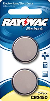 RAYOVAC KECR2450-2A 3V Lithium Keyless Entry Battery (2 Pack, Cr2450 Size)