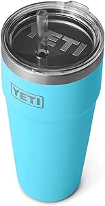 YETI Rambler 26 oz Straw Cup, Vacuum Insulated, Stainless Steel with Straw Lid, Reef Blue