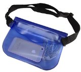 Attmu Waterproof Pouch with Waist Strap Universal Waterproof Case Bag - Keep and Protect Your Valuable Items Safe Dry and Clean Perfect for Boating Kayaking Rafting Swimming