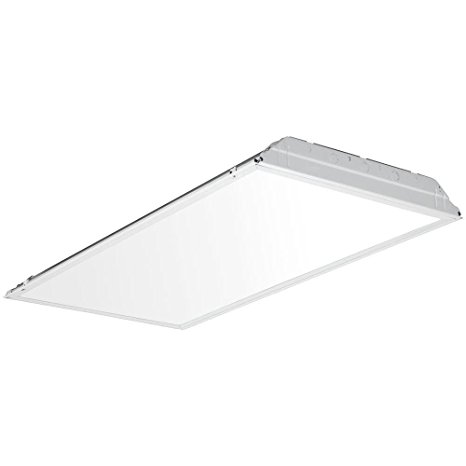 Lithonia Lighting 2GTL4 A12 120 LP840 4000K Contractor Select LED Lensed Troffer Light, 2 x 4', White