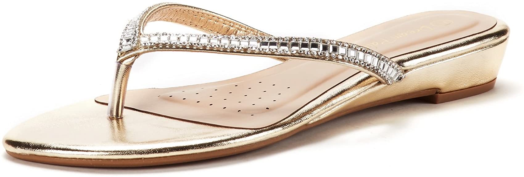 DREAM PAIRS Women's Jewel Flip-Flop Sandals