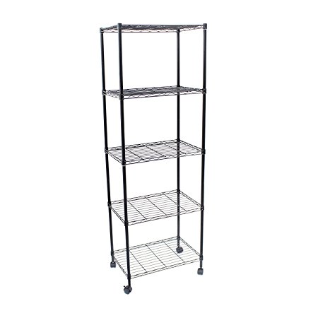 5 Layer Black Commercial Shelf Steel Wired Storage Metal Shelving Rack