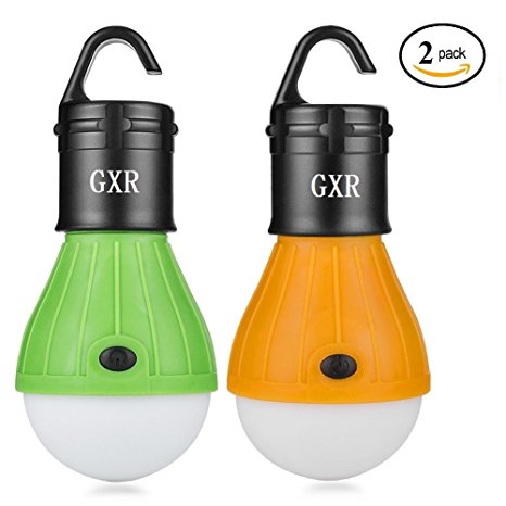 2 x LED Tent Light, Ariel-gxr Protable LED Tent Lamp, Emergency Light Backpacking, Hiking, Fishing, & Outdoor Lighting Bug Out Bag Camping Equipment | Portable, Compact, & Water Resistant Gift