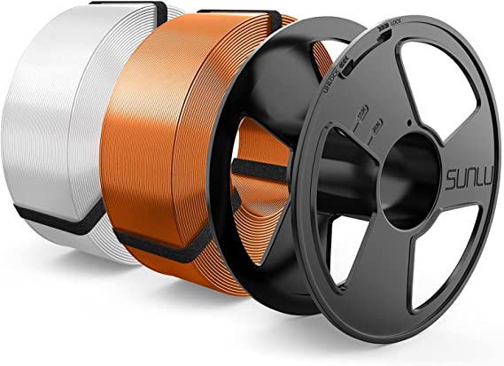 Silk PLA  Filament 1.75mm, SUNLU Shiny PLA Plus 3D Printer Filament, Reusable Spool, MasterSpool, Refill Filaments are Easy to Replace, PLA  2KG, 1kg Spool, Pack of 2, Copper White