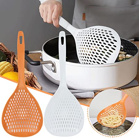 Kitchen Cooking Spoon Large Mesh Drainage Spoon for Blanching, Cooking, Stirring Food, 1PC Heat-Resistant Filter Spoon for Macaroni Lovers
