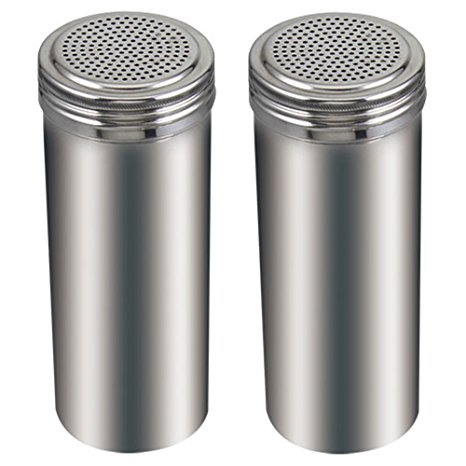 (Pack of 2) 22 Oz. Stainless Steel Dredge Salt / Sugar / Spice / Pepper Shaker