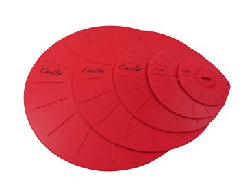 EacoLids Silicone Lids & Microwave Dish Covers - Set of 5 "Press & Seal" Suction Pan Lids * Best Bowl & Pot Lids * Use Instead of Cling Film, Kitchen Foil or Plastic Containers * FDA & CE Approved * BPA Free