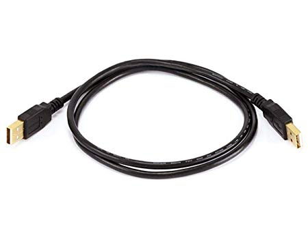 Monoprice 3ft USB 2.0 A Male to A Male 28/24AWG Cable (Gold Plated) -Black for Data Transfer Hard Drive Enclosures, Printers, Modems, Cameras and More!