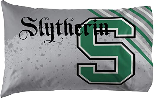 Jay Franco Harry Potter Slytherin 1 Pack Pillowcase - Double-Sided Kids Super Soft Bedding (Official Harry Potter Product)