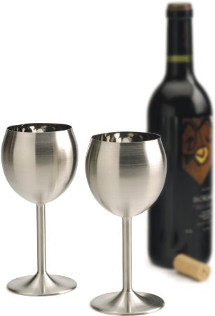 RSVP Endurance Stainless Steel Wine Glass Set of 2