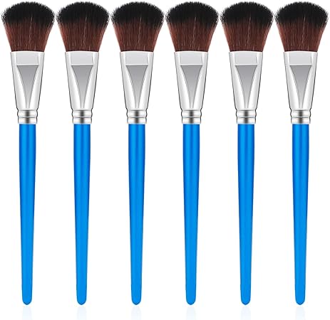 6 Pcs Mop Brush for Acrylic Painting 1 Inch Blending Brush Paint Brushes for Acrylic Painting Oval Mop Acrylic Brush with Wooden Handle for Acrylic Paint, Watercolor, Face and Body Art Painting