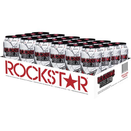 (24 Cans) Rockstar Pure Zero Punched Energy Drink, 16 fl oz