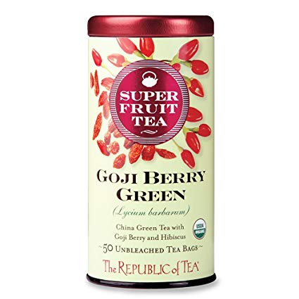 The Republic Of Tea Organic Goji Berry Green Superfruit Tea, 50 Tea Bag Tin