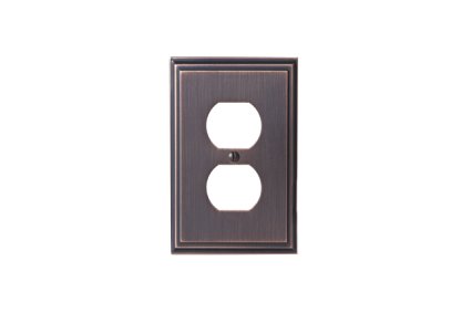 Amerock BP36522ORB Mulholland 2 Plug Outlet Wallplate, Oil-Rubbed Bronze