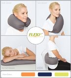 The Original FLEXi 4-in-1 Convertible Travel Pillow for Side Stomach and Back Sleepers Lumbar Support Features Adjustable Strap and Travel Bag Four colors Washable Gray