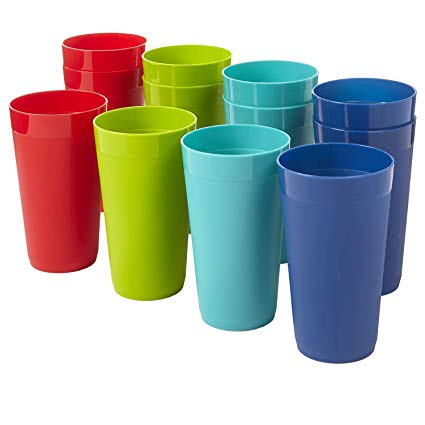 Newport 20-ounce Unbreakable Plastic Tumblers | set of 12 in 4 Basic Colors