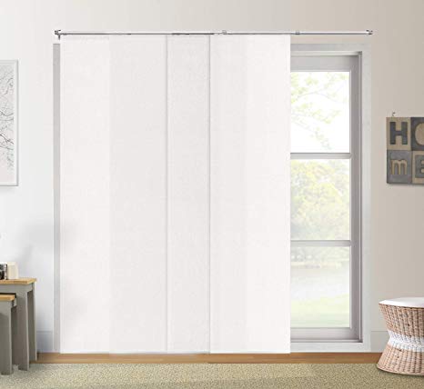 CHICOLOGY Adjustable Sliding Panels, Cut to Length Vertical Blinds, Urban White (Light Filtering) - Up to 80" W X 96" H