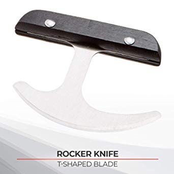 Sammons Preston Rocker Knife with Plastic Handle, Rocking Grip Knife for Disabled, Rolling T Knife with Curved Blade, Adaptive Knife with Good Grip for Amputee, Handicapped, 4" Handle & 3.5" Blade