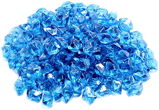 Skyflame 10-Pound Polygon Fire Glass for Fire Pit Fireplace Landscaping, 1/2-Inch Pacific Blue