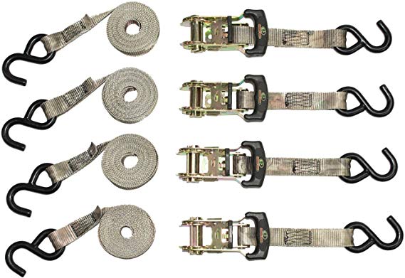 Python SI-2071 Ratchet Tie Down Straps with 2500 lb Tension Strength, Mossy Oak Camo (4 Pack)