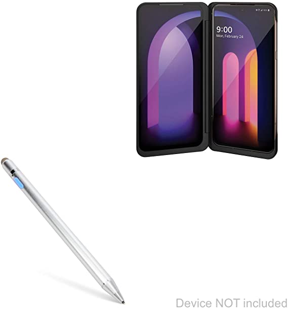 LG V60 ThinQ 5G Stylus Pen, BoxWave [AccuPoint Active Stylus] Electronic Stylus with Ultra Fine Tip for LG V60 ThinQ 5G - Metallic Silver