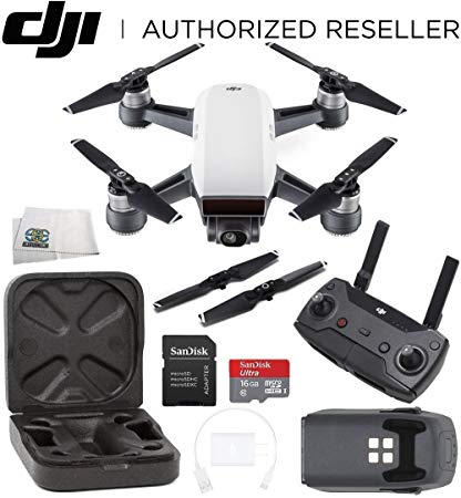 DJI Spark Quadcopter (Alpine White)   DJI Spark Remote Starter Bundle