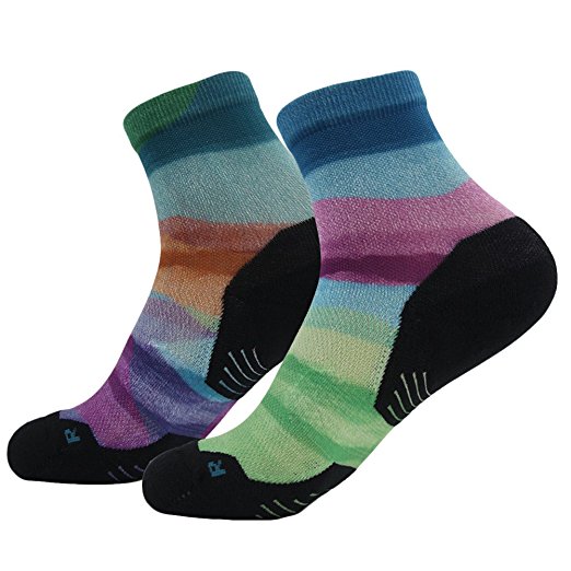 HUSO Men's Digital Printed Wicking Athletic Quarter Socks 1,2,3,4,6,8,11 pairs