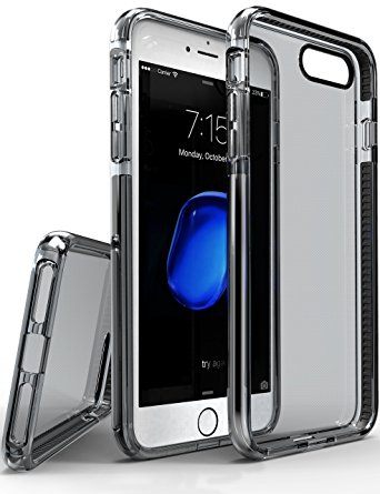 TOZO for iPhone 7 Plus Case, Flex Hybrid Material Soft TPU Cover [Nano Tech Impact Gel] EXTREME Shock-Absorption [Perfect Finishing Touch] for iPhone 7 Plus (2016) 5.5 inch, [Black]