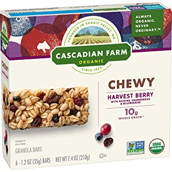Cascadian Farm Organic Granola Bars, Harvest Berry Chewy Granola Bars, 6 ct