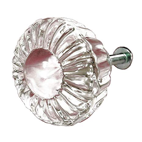 Ornate Glass Pulls Cabinet Handles Fun Dresser Drawer Knobs 4 Pack T55VF Clear Victorian Knob with Nickel Hardware. Romantic Decor & More