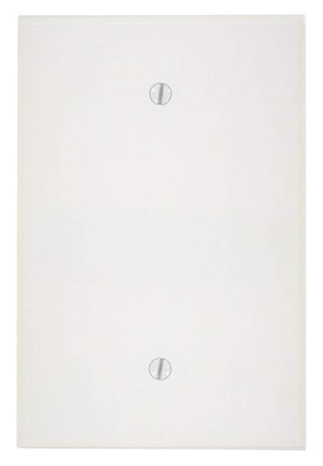 Leviton 88114 002-000 1-Blank Oversized Wall Plate, 1 Gang, 5-1/4 in L X 3-1/2 in W 0.255 in T, Smooth, 1 pack, White