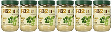 PB2 - Bell Plantation Peanut Butter, 1 lb Jar 16oz (6 Pack)