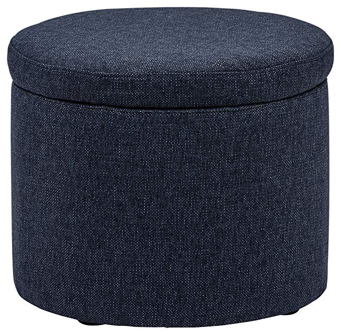 Rivet Madison Lift-Top Modern Storage Ottoman, 20"W, Denim