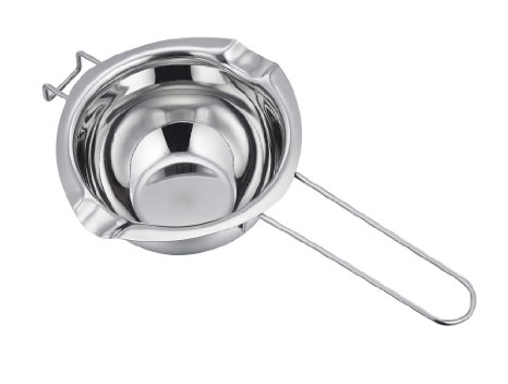 TeamFar 18/8 Stainless Steel Universal Melting Pot, Double Boiler Insert, Double Spouts, Heat-resistant Handle, Flat Bottom, Melted Butter Chocolate cheese caramel (2 Cup=1/2 Qt.=480 ml)