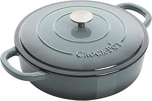 Crock Pot 112001.02 Artisan Enameled Cast Iron Braiser W/Lid, Slate Gray