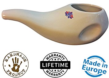 Sattvic Path BEST Rated Ceramic Neti Pot - Ergonomic Design and Hand-made …, Dove White