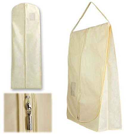 Ivory 72" Wedding Dress Travel Carry Cover - Superb Protection When Transporting Bridal Wear & Gowns - Showerproof & Breathable
