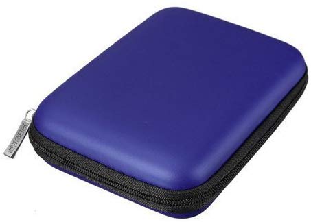 Small EVA Case for Portable External Hard Drive - Suitable for 2.5" WD Western Digital Elements My Passport Essential/Toshiba/Buffalo/Hitachi/Seagate/Samsung, Blue