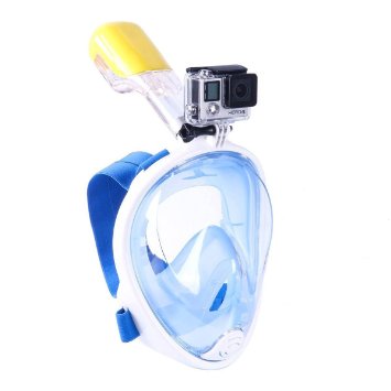 DryDive FULL FACE Free Breathing Design Snorkel Mask for Action Camera
