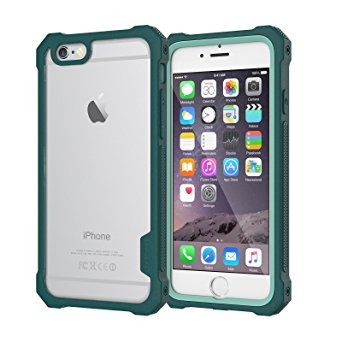 iPhone 6S Case / iPhone 6 Case by Daswise, Clear Bumper Case TPU Armor Full Body Protective Cover Shockproof   Self-adhesive Screen Shield - Drop-tested (10x From 4ft), Dust Proof Design, Hybrid ABS Frame, Anti-scratch Clear PET-screen Protector. For iPhone 6/6S 4.7" (Green)