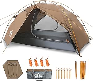 Night Cat Backpacking Tents 2 Persons Fast Setup Hiking Camp Tent with Aluminium Pole Double Layers Two Doors Waterproof Lightweight Compact 7x4.4ft