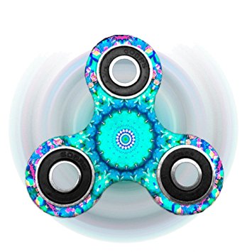 Tri-Spinner Fidget Toy Hand Spinner Camouflage, Elaco Stress Reducer Relieve Anxiety Toy (B)