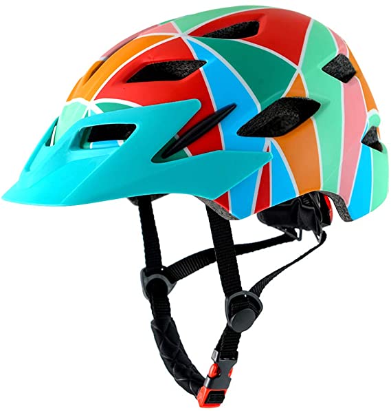 Bavilk Bike Helmets for Kids Children Youth Adjustable Multi-Sport Unisex CPSC Certified with LED Light Detachable Visor