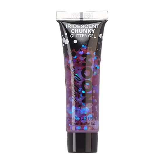 Iridescent Chunky Face & Body Glitter Gel by Moon Glitter - 12ml - Purple - Glitter Face Paint